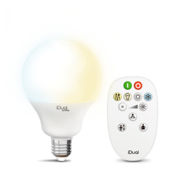 Ampoule E27 led avec télécommande iDual Blanc Plastique – E27 led connectée  chez Web-Luminaire